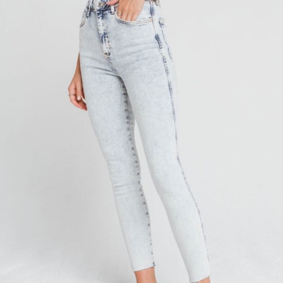 NWOT Free People Jeans Raw High Rise Jeggings - Picture 3 of 6